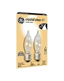 GE Lamps 48392 40-Watt Crystal Clear Bent Tip CA9 2CD, 2-Pack