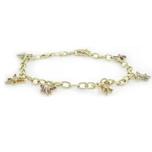 Click here to buy 10k Yellow Gold Diamond and Multi-Gemstone Bracelet, 7.5 by Amazon.com Collection.