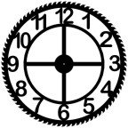 Giant 47.5 Inch Diameter Hand-crafted Tower Wall Clock (Arabic Numerals, Cross-Saw Tooth Style)