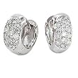14k White Gold & Diamond Pave' Set Hoop Earrings (0.50ctw)