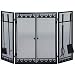 3 Fold Screen with Filigree, Doors and Tools - Black