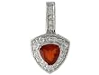 14K White Gold Fire Opal and Diamond Pendant