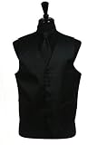 Paisley tone on tone Vest Tie Set Black
