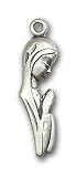 Sterling Silver Madonna Pendant with Sterling Silver Lite Curb Chain 18 inch
