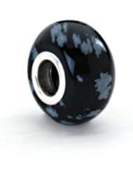 Snowflake Obsidian Charm for 3mm Charm Bracelets