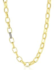 GURHAN "Hoopla" Single Strand Gold and Diamond Pave Link Necklace