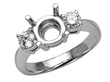 0.55 cts Round Diamonds Engagement Ring - Platinum, 14kt White or Yellow Gold