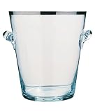 Glass Champagne Bucket with Platinum Band by Peugeot