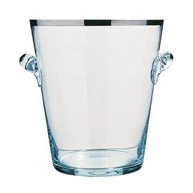 Glass Champagne Bucket with Platinum Band by Peugeot by 