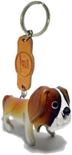 St. Bernard Dog Genuine Leather Animal Key Chain Key Ring Handmade Designer Premium Gift