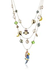 Betsey Johnson "A Day at the Zoo" Parrot Illusion Necklace, 19"