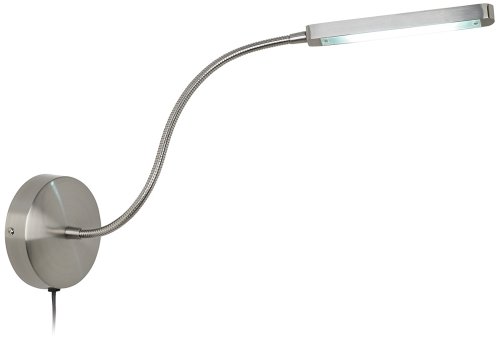 Gooseneck LED Brushed Steel Wall Light