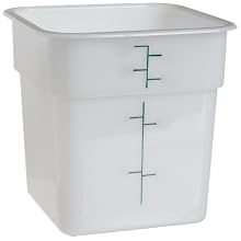 Cambro 4SFSP 4 qt Capacity, 7-1/4" Length x 7-1/4" Width x 7-3/8" Height, White Solid Plastic Food Storage Container (Cover Sold Separately)