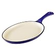 Rachael Ray 9-1/2-Inch Cast-Iron Oval Fajita Pan, Blue