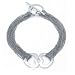 Sterling Silver Multi-Chain Heart Bracelet (8
