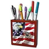 US Navy - US Navy Officer Crest - Tile Pen Holders-5 inch tile pen holder