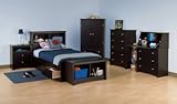 IMAGE OF 3 PC Sonoma Black Twin XL Platform Storage Bedroom Furniture Set