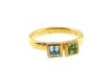 Peridot and Aquamarine Hammered Ring by Gurhan