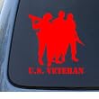 US VETERAN - Military - Vinyl Car Decal Sticker #1322 | Vinyl Color: Red