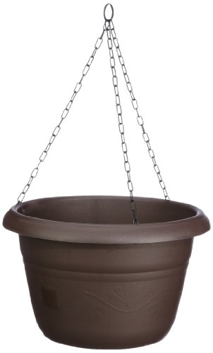 Plastia 1808533525 Blumenampel Siesta mit Dochtbew&auml;sserung 35 + Kette, Farbe schokolade