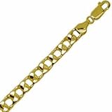 14Kt Yellow Gold Curb Link Mens Bracelet