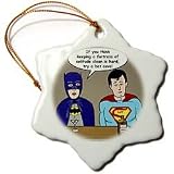 Rich Diesslins Funny General Cartoons - Super Hero Parody with Batman and Superman at the bar - Ornaments