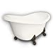 American Bath Factory B1-1600-BB-DM3-M2-15-OB Princess Slipper Clawfoot Bathtub in Bisque, Ball and