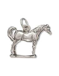 Genuine Elegante (TM) .925 Sterling Silver Standing Horse Charm. 100% Satisfaction Guaranteed.