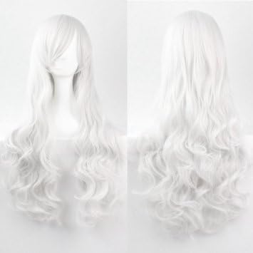 Women/ladies 80cm Long Curly Hair Cosplay/costume/anime/party/bang Full Sexy Wig (Sliver White)