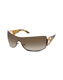 Salvatore Ferragamo Gancini Swarovski Crystal Shield Sunglasses havana/shaded brown