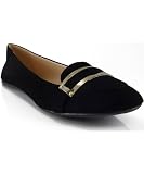 Qupid Serina-739x Gold Metallic Loafer Flats BLACK