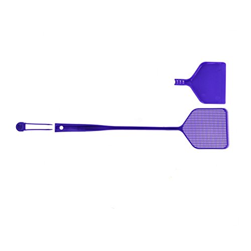 Threeinone Fly Swatter, Tweezers and Dustpan, 19.25" Long, Purple