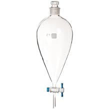 American Educational Bomex Glass Conical Separatory Funnel, with PTFE Stopcock, 1000mm Capacity