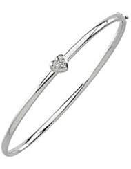 14K White Gold Diamond Bangle Bracelet - 0.04 Ct. -- LIFETIME WARRANTY