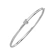 14K White Gold Diamond Bangle Bracelet - 0.04 Ct.