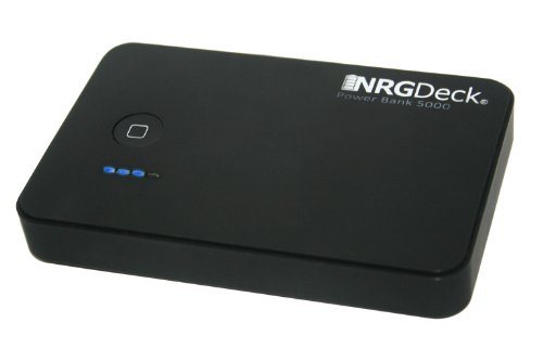 NRGDeck Power Bank 5000mAh External Battery Pack, Charger, and Portable USB Recharging Station for "The new iPad" the 3rd Gen ipad, iPad2, iPhone 4S 4 3Gs 3G, iPod Touch (1G to 5G), Android (Samsung Galaxy Note S3, S2, S, HTC Sensation, EVO, Thunderbolt,