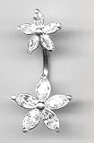 Belly Button Navel Ring Double Starfish