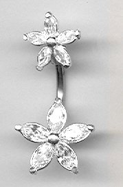Belly Button Navel Ring Double Starfish