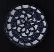 Navy Blue Floral Crocheted Hair Bun Cover- MEDIUM
