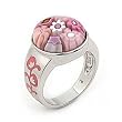 Pink Round Millefiori Ring