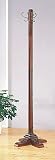Heavy Solid Wood Hat Coat Rack w/Antique Brass Finish Hooks