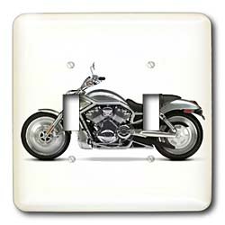 Light Switch Cover Picturing Picturing Harley-Davidson Motorcycle - double toggle switch