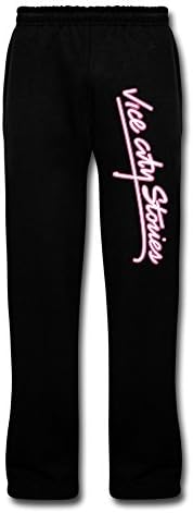 WVCAK Men's Grand Theft Auto Vice City Stories Fleece Sweatpants With Pocket M Black