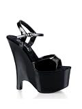 31HWHc2RFAL. SL160  Sexy Black 6 Inch Wedge Platform Sandal   7