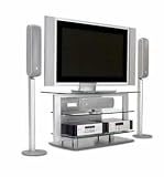 BDI Icon 9424 - TV stand for flat panel - black, silver