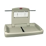 Rubbermaid FG781888 Horizontal Baby Changing Station, 33.25" Length x 21.5" Width x 4" Height, Light Platinum