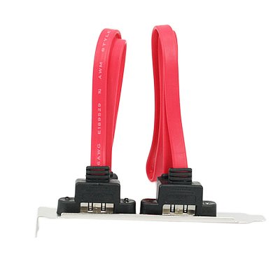 2-Port eSATA/SATA Rear Panel Bracket w/ Motherboard Cables