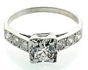 Antique 1.33 ct tw Diamond Platinum Engagement Ring