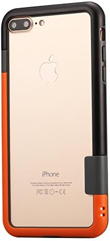 iPhone 7 plus Case, Slim Fit Protective Bumper Soft TPU Frame Case Cover All Side Protection for iPhone 7 plus 5.5 Inch (Black+Orange)