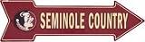 Florida State Seminoles Seminole Country Metal Arrow Sign